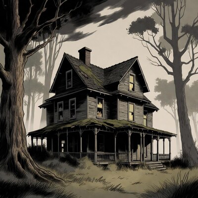 Haunted House in Foggy Forest