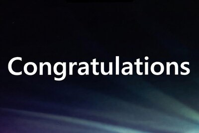 Congratulations Text on Dark Background