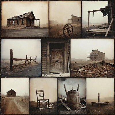 Abandoned Ghost Town Collage