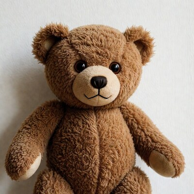 Brown teddy bear on white background