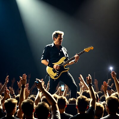 Man playing guitar on stage