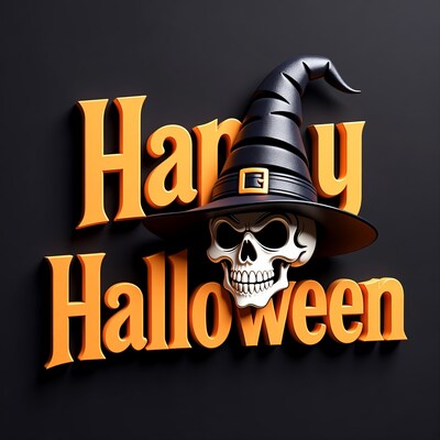Happy Halloween Skull Witch Hat