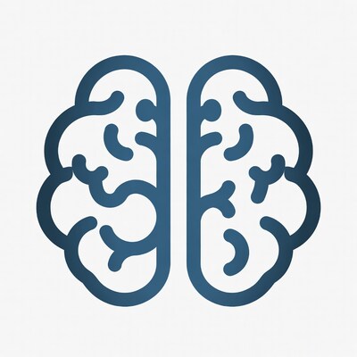 Blue Brain Outline Illustration