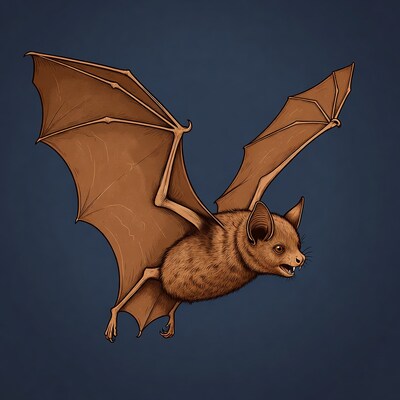 Flying bat illustration