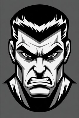 Angry man face illustration