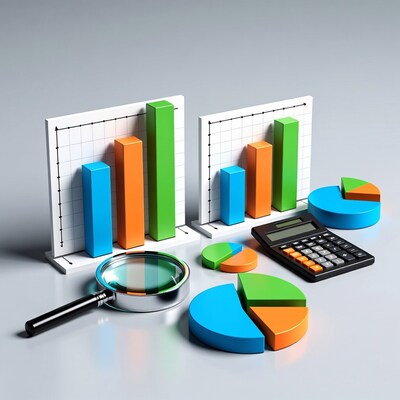 3D Bar Graphs Pie Charts Calculator Magnifier