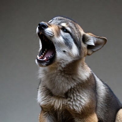 Czechoslovakian Wolfdog puppy howling
