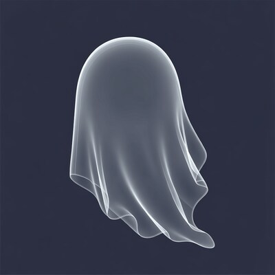 Glowing Ghost on Dark Background