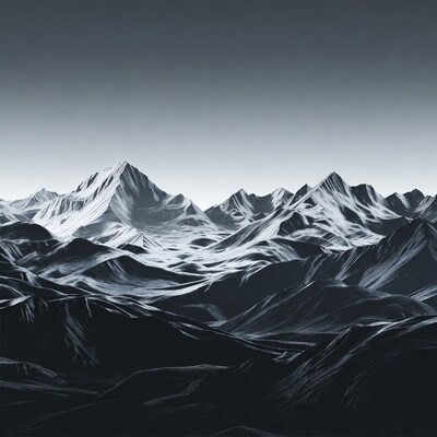 Snowy Mountains 3D Render