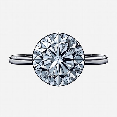 Round Diamond Engagement Ring Illustration