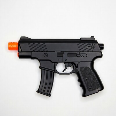 Black Airsoft Pistol with Orange Tip