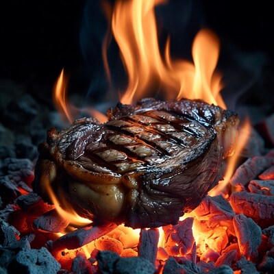 Grilled Steak on Hot Coals