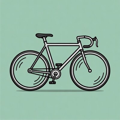 Line art road bike illustration