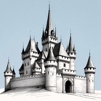 Majestic Medieval Castle Illustration