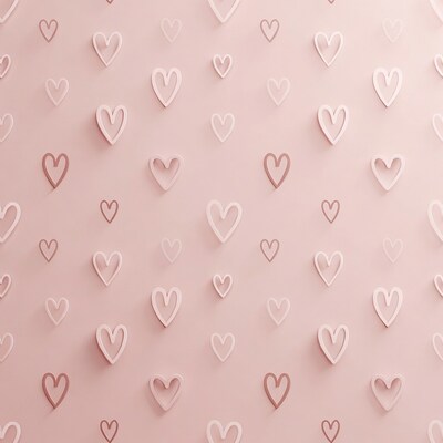 Pink 3D Hearts Pattern Background