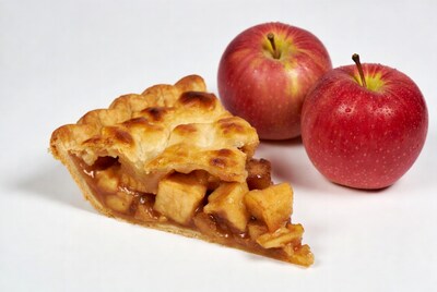 Apple Pie Slice with Red Apples