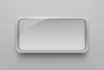 Glossy white blank button