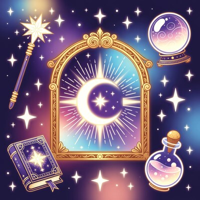 Magical Witch Items Illustration