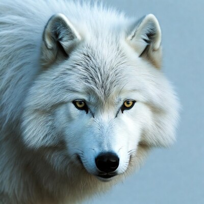 White Arctic Wolf Close-Up