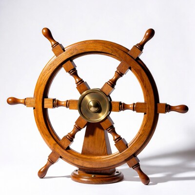 Wooden Ship Steering Wheel