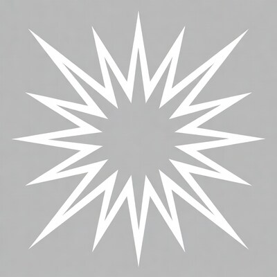 White starburst on gray background