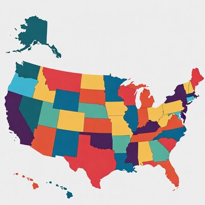 Colorful US States Map