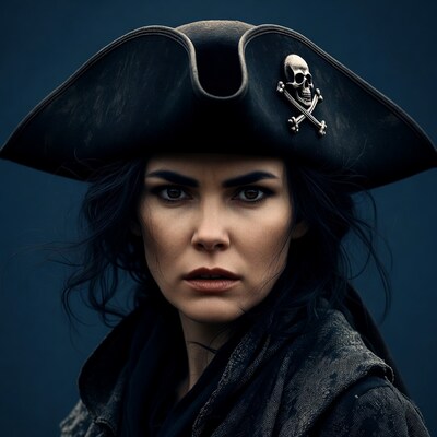 Pirate woman with tricorn hat