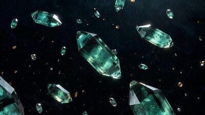Floating Green Crystals in Space