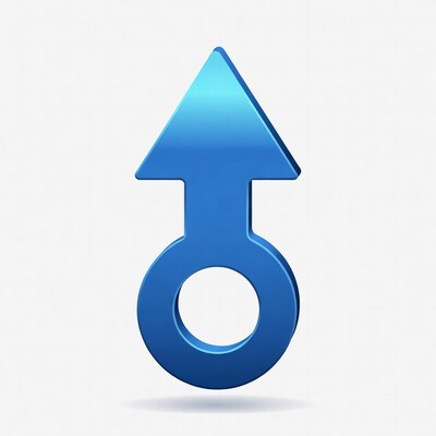 Blue 3D Male Symbol