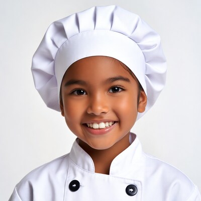African-American girl in chef uniform