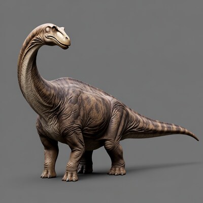 Apatosaurus dinosaur on gray background