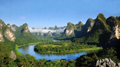 Karst Mountains with River Bend