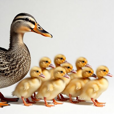 Mother Duck with Ducklings