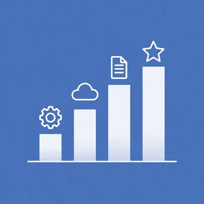 Bar Chart with Gear Cloud Document Star