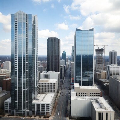 Modern Skyscrapers in City Skyline