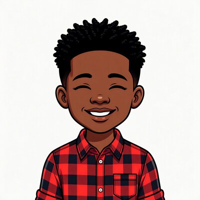 Smiling African-American boy illustration