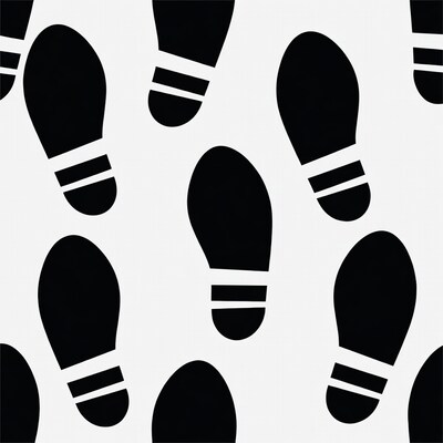 Black Converse Shoe Prints Pattern