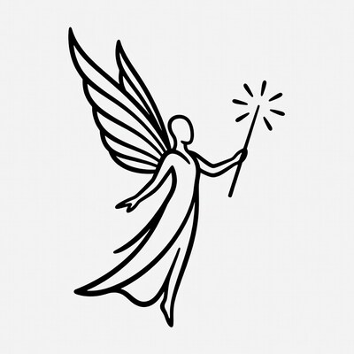Angel holding magic wand