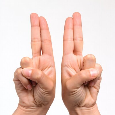 Peace sign hand gesture
