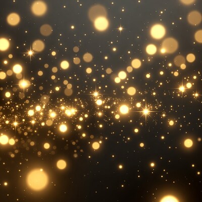 Golden Bokeh Lights on Dark Background