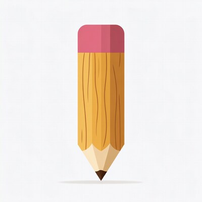 Yellow pencil with pink eraser