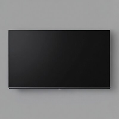 Black TV on Gray Wall