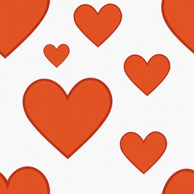 Red Heart Seamless Pattern