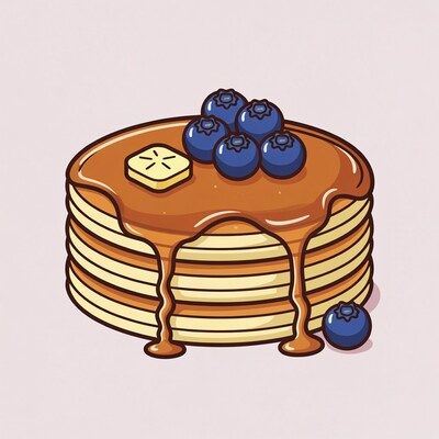 Pancakes with blueberries and butter