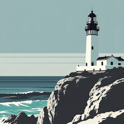 Lighthouse on coastal cliff