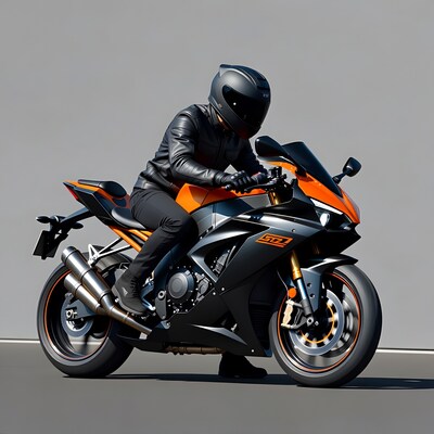Man riding Yamaha R1 motorcycle