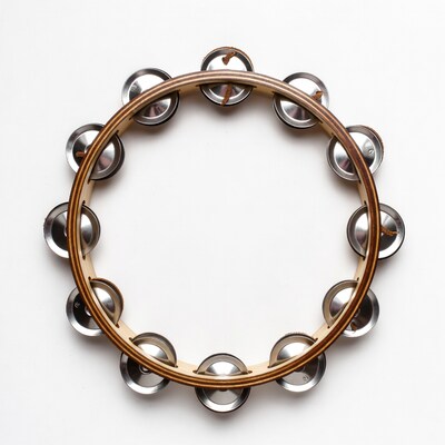 Tambourine on white background