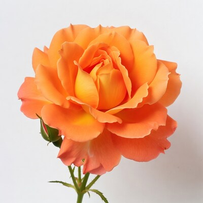Orange Rose with Bud