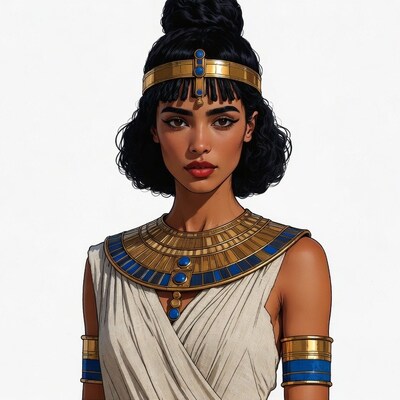Egyptian Woman in Gold Jewelry