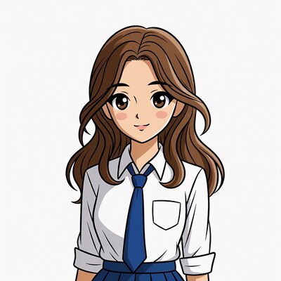 Anime girl in school uniform